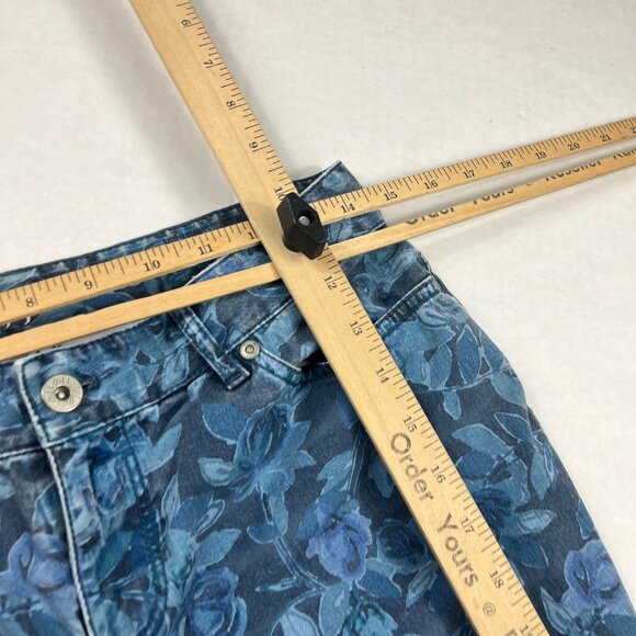 J.Jill Slim Fit Jeans Floral Botanical Denim Feminine Straight Leg Stretch 4P - Picture 10 of 15